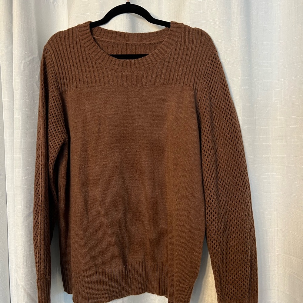 Cupshe Women's Brown Crewneck Sweater